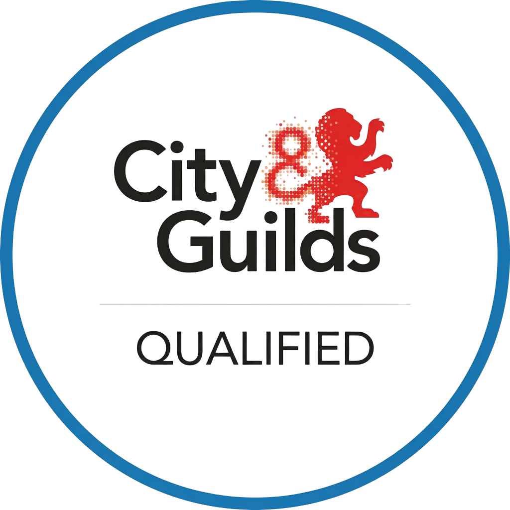 City & Guilds qualified kitchen sprayer badge